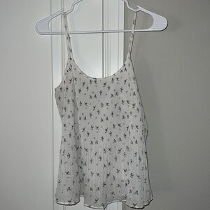 Abercrombie and Fitch- tank/ blouse - white with blue flowers- size XS